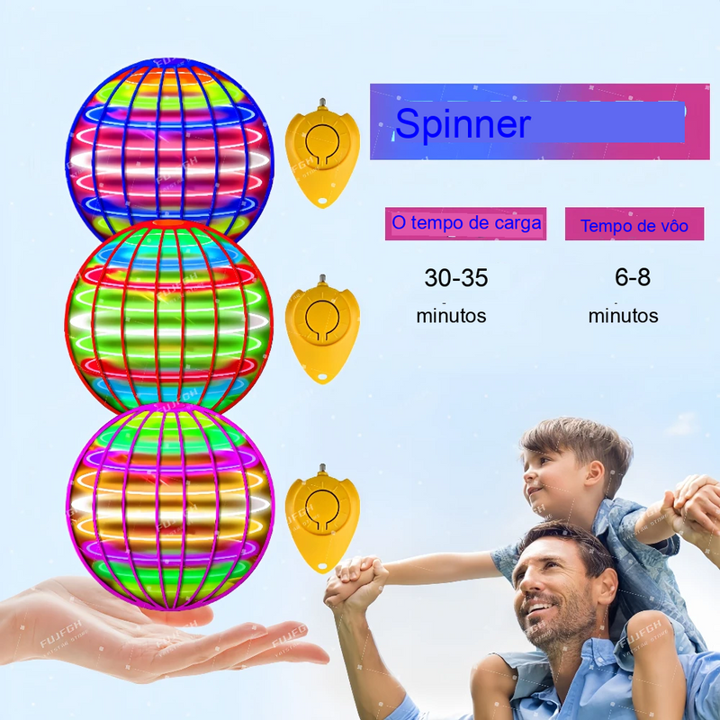Bumerangue de bola voadora com luzes LED